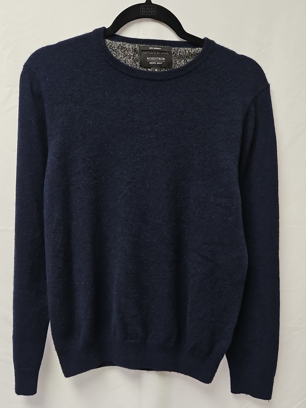 Nordstrom Mens M Navy Blue 100% Cashmere Crewneck Sweater Pullover